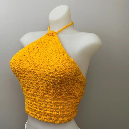 crochet halter top pattern, crop top, easy beginner