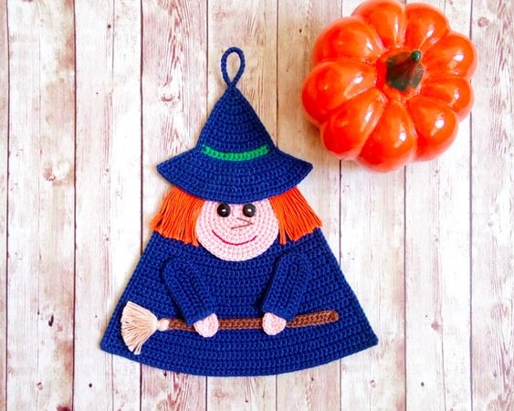 Witch Kitchen Boa Crochet Pattern, Halloween Kitchen Decor - My Fingers Fly