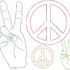 Stickdatei - Doodle Peace Frieden Hand und Symbol