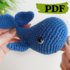 Whale crochet pattern, easy crochet stuffed whale amigurumi pattern