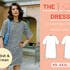 Sewing pattern t-shirt dress women, sizes XS-XXXL, easy with video tutorial