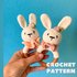 Crochet pattern baby bunny rattle, first baby toy with teether ring