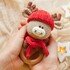 Moose in Hat Baby Rattle - Crochet Pattern