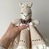 Crochet llama baby lovey pattern, newborn security blanket comforter