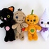 Crochet pattern Pumpkin, Voodoo doll, Ghost and Black cat - Halloween fall