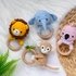 SET of 4 crochet patterns rattles: flamingo, lion, elephant, monkey (PDF)