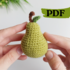 Crochet pear pattern, crochet fruit nursery decor easy crochet pattern