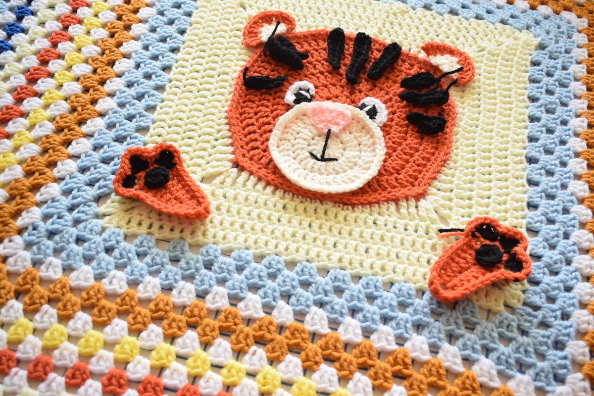 Crochet tiger blanket pattern- Crochet Baby Blanket Pattern- Crochet