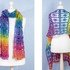 Featherweight mohair shawl in rainbow colors - instruction for crochet