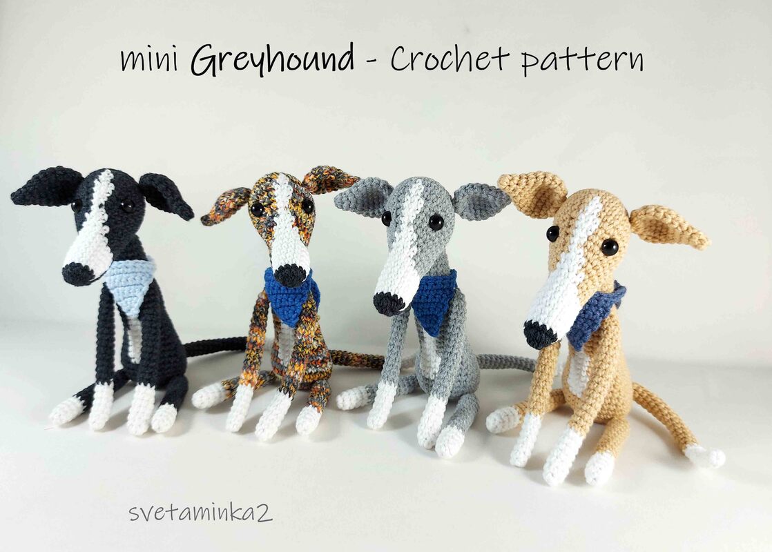 Greyhound Crochet Pattern Crochet Dog Pattern Italian Greyhound Whippet