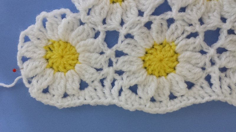 Easy Crochet Afghan Pattern, Daisy Flowers No 742-9