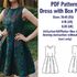 Box Pleated Dress Pattern PDF Dresses Patterns Vintage Dress Pattern Sewing