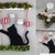 Little chubby Christmas cat - hanging decoration for doors & walls