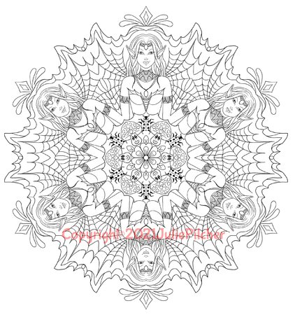 27 Fantasy Mandalas, Printable Colouring Book For Children & Adults