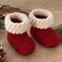 Baby Booties „Santa“ (0-6 months), Crochet Pattern