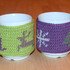 Crochet pattern for mug cozys with 4 integrated Christmas figures