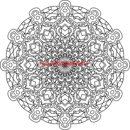 Intricate Mandala 4 - Printable Adult Colouring Book