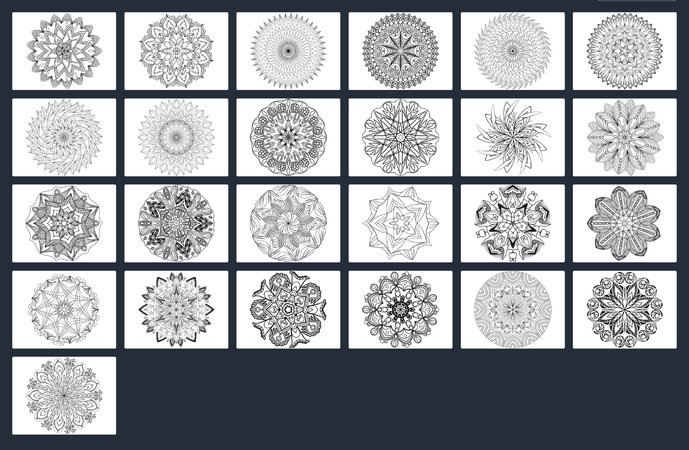 27 Fantasy Mandalas, Printable Colouring Book For Children & Adults