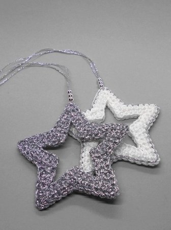 Little star hanging decoration ornament versatile & easy from leftover yarn