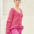 Pulli mit Perlmuster und Mittelzopf in Pink meliert