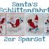 2er Set Schlitten fahren Nikolaus sitzend und liegend fliegend Sparset