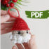 Crochet Santa ornament pattern, easy crochet Christmas decor