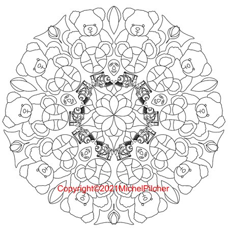 27 Fantasy Mandalas, Printable Colouring Book For Children & Adults