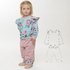 Sewing pattern sweatshirt with ruffles for girls and reversible pants