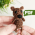 Crochet bear pattern, tiny amigurumi bear, minimum sew crochet pattern