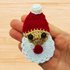 A crochet Christmas Santa Hair clip PDF pattern