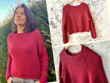 Basic Raglan Sweater CHIARA - seamless - top down - 8 sizes
