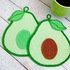 325 Crochet Pattern - Avocado decor vegetable, applique or potholder keto