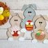 329 Crochet Pattern - Rabbit with muffin, basket, egg and bows. Decor