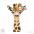 Giraffe mit Blumen, Boho Stil, Zauberhafte Stickdatei von Stickzebra