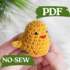 Crochet chick pattern, amigurumi chicken NO-SEW easy crochet pattern