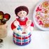 K097 Lady with Babies Knitted interior doll - Amigurumi doll - by Zabelina