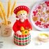 K096 Lady with a Rooster Knitted interior doll Amigurumi doll by Zabelina