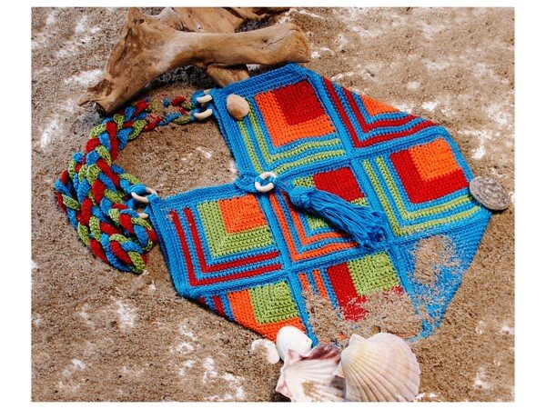 Crochet Pattern Bag / Shoulder Bag / Beach Bag / Boho Bag Beachclub