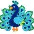 Peacock crochet pattern applique