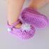 Mary Jane crochet baby shoes pattern PDF, 3 sizes girl soft sole crib shoes