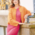 Set aus Jacke und Kleid in Fuchsia und Orange