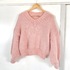 Knit pattern Mohair sweater V-neck