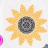 Sunflower Mandala cut file yellow black. Flowers print. Cricut downloads