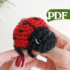 Crochet ladybug amigurumi pattern, ladybug keychain easy crochet pattern