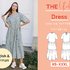 Summer dress pattern, dress sewing, midi dress, ruffles sewing pattern easy