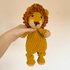 Lion crochet pattern. Lion snuggler. Lion lovey with knotted legs