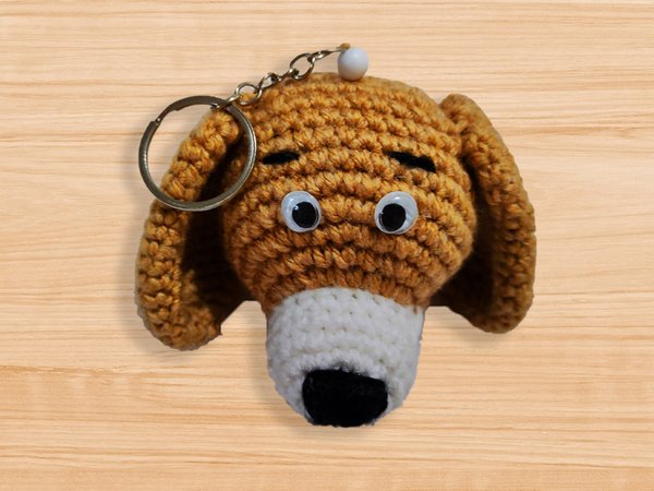 Free Cute Dog Amigurumi keychain crochet pattern - DIY Fluffies