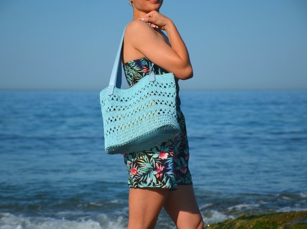 Women Large Beach Tote Bag Shoulder Handbag crochet bag Tote bag aesthetic  for Beach cute Tote bag