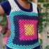 crochet granny square vest, pullover