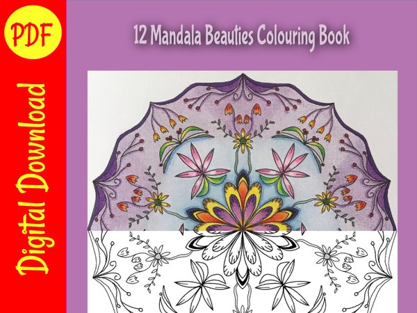 Colouring Books, Printable, Digital, 20 Cool Mandala's